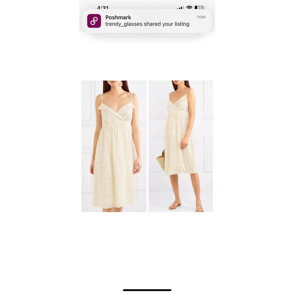 Madewell Size XS Floral Embroidered Pleat Wrap Midi Dress NWT💖 - Picture 5 of 14